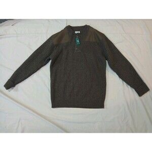 L.L. BEAN Mens Henley Longsleeve Commando Merino Lambswool Sweater Size XXLT